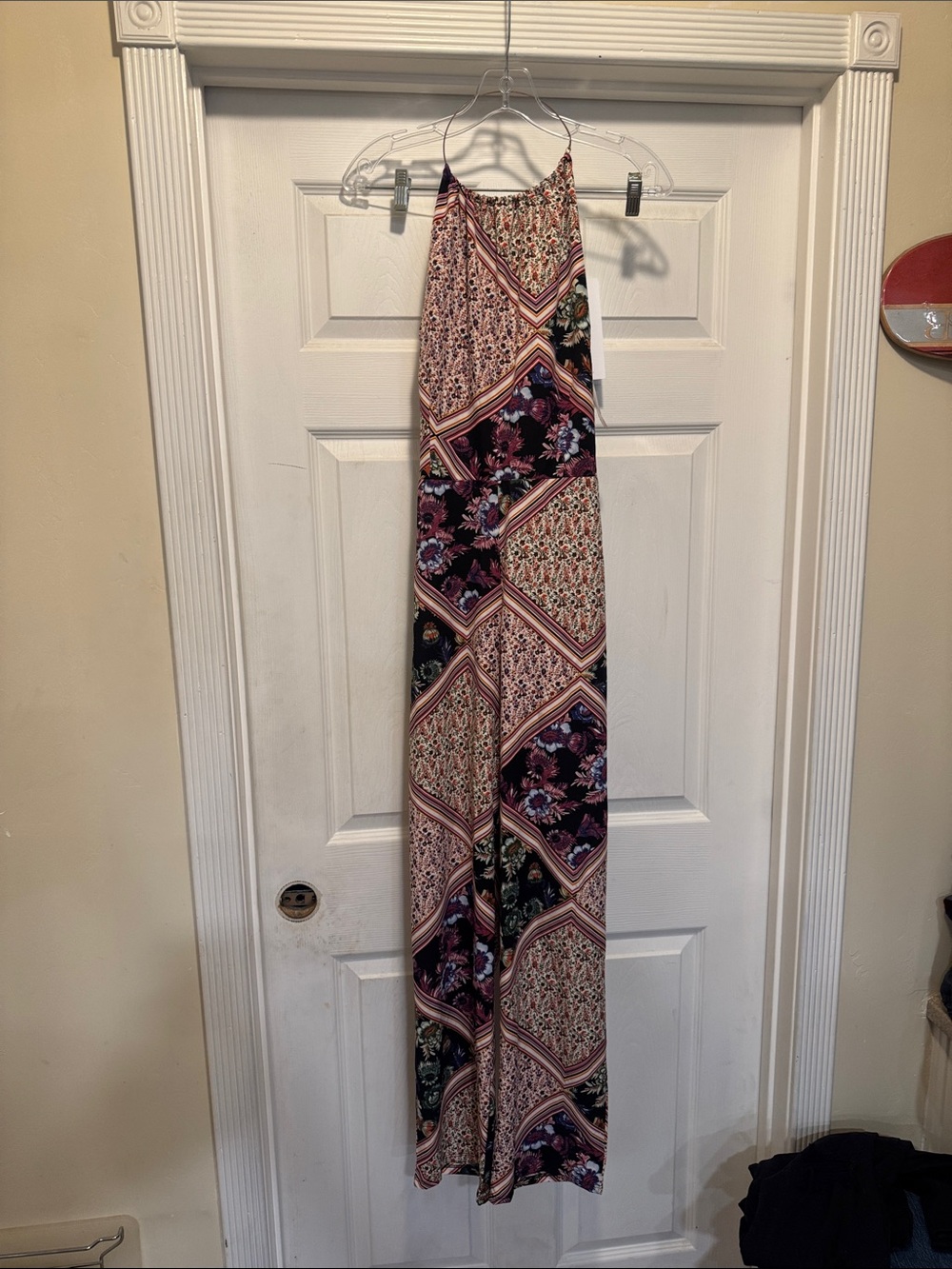 Boho Floral Patchwork Maxi pant suit  - Pink & Black